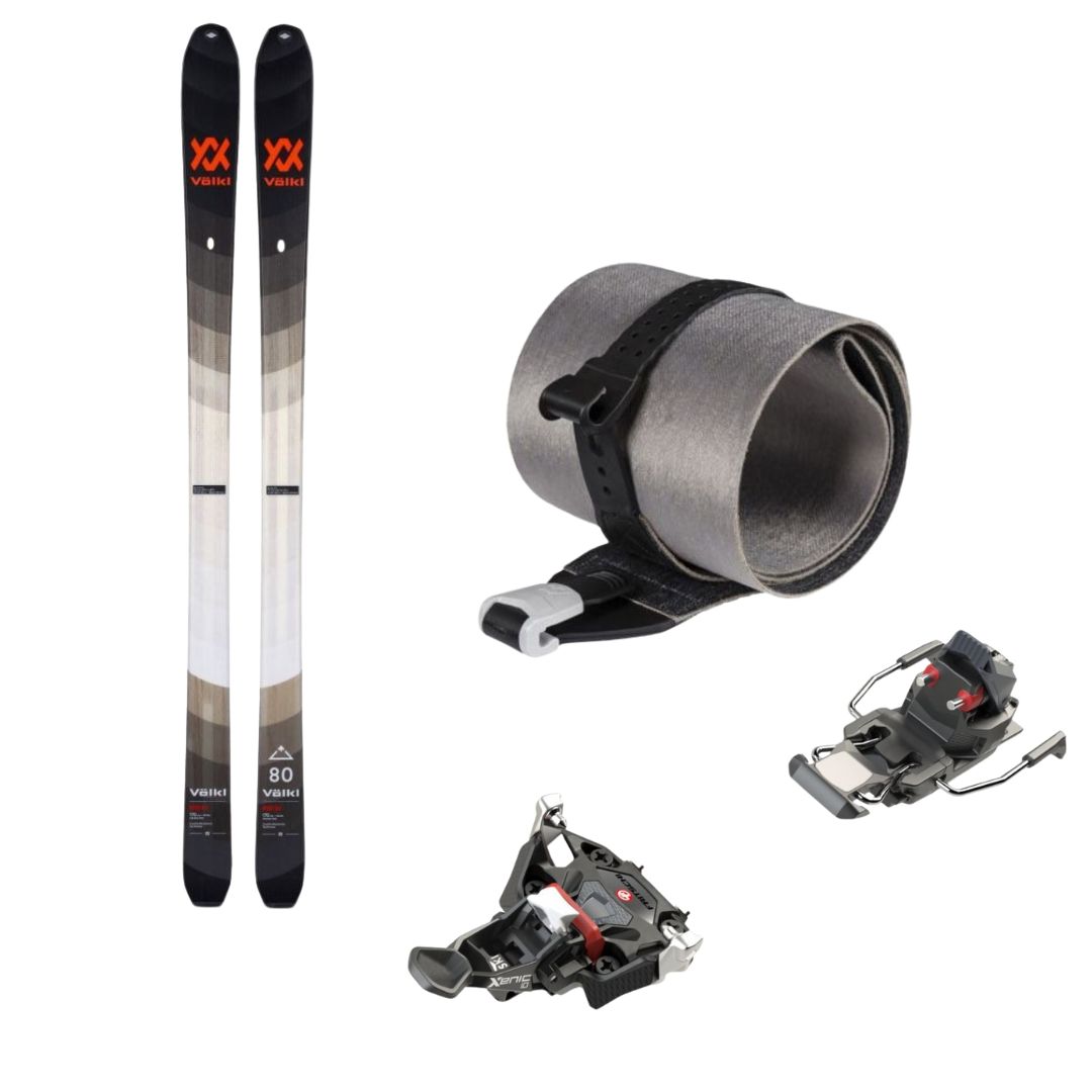 Alpinski-Set VÖLKL Rise 80 - Alpinski mit Straps + Fritchi-Bindungen mit Bremsen